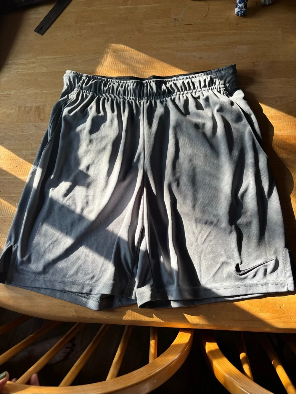 Nike Men's Athletic Shorts Gray with Black Swoosh